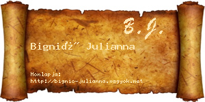 Bignió Julianna névjegykártya